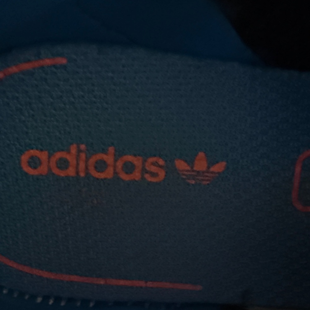 ADIDAS Gazelle Blue Suede Sneakers Orange Stripes Retro Casual Shoes Kids - Picture 2 of 8